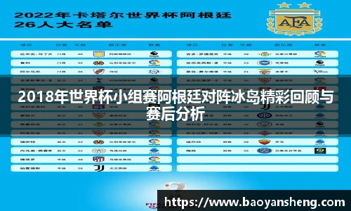 2018年世界杯小组赛阿根廷对阵冰岛精彩回顾与赛后分析
